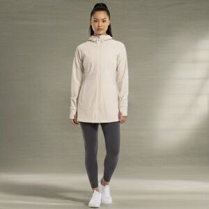 All in Motion Women's Lightweight Hooded Full-Zip Windbreaker Jacket, Cream S